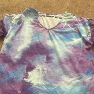 Vibrant Tie-Dye V-Neck T-Shirt